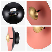 Aplique LED moderno circular con detalle dorado, blanco/rosa/azul, 6W, 3000K