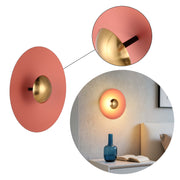 Aplique LED moderno circular con detalle dorado, blanco/rosa/azul, 6W, 3000K