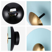Aplique LED moderno circular con detalle dorado, blanco/rosa/azul, 6W, 3000K