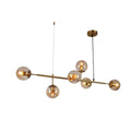 main image of Amber Globe Glass Gold Metal Island Chandelier Ceiling Light with 6xE27 Fitting | TEKLED 159-17462