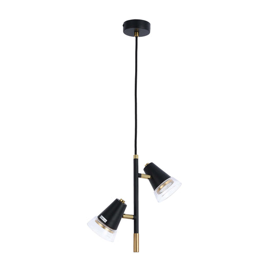 Foco moderno de varios brazos negro y latón, GU10 regulable
