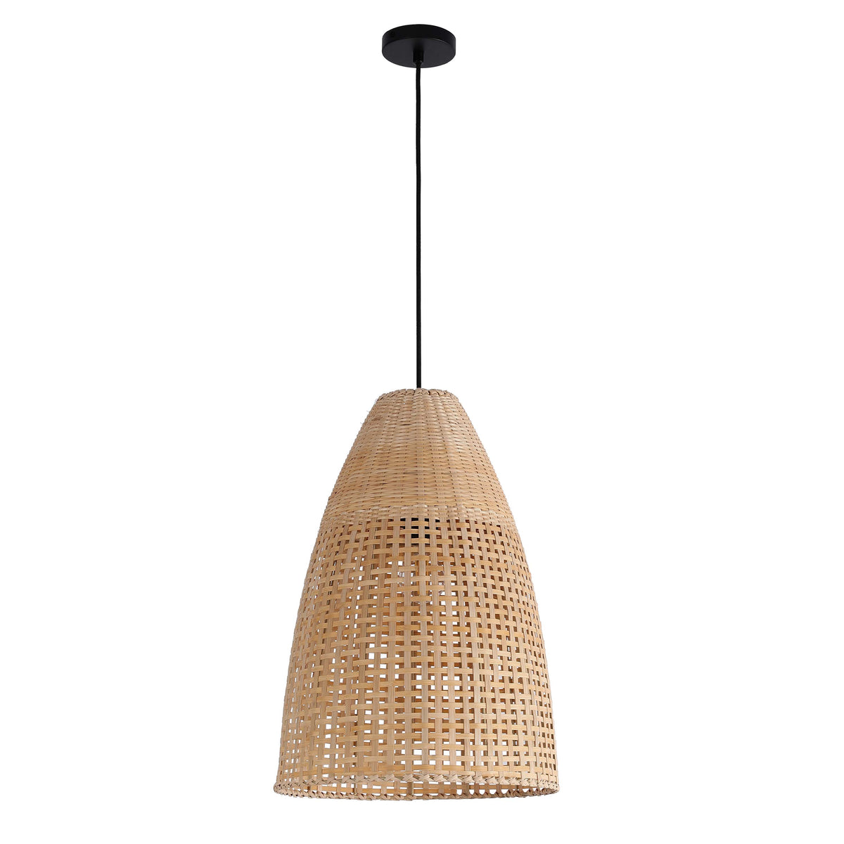 Lámpara colgante natural de bambú y fibra marina tejidos, 1 × E27