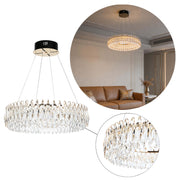 Lámpara de araña LED premium de cristal dorado regulable, control 2,4G y 3CCT