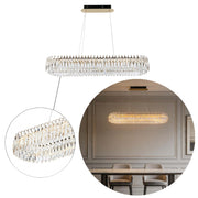 Lámpara de araña LED premium de cristal dorado regulable, control 2,4G y 3CCT