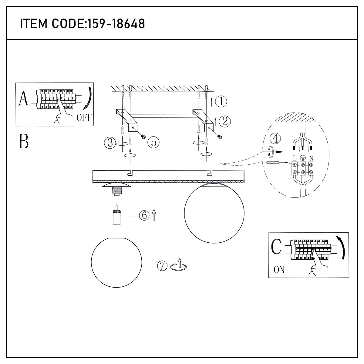 Lámpara de techo moderna con globo de vidrio ámbar, G9