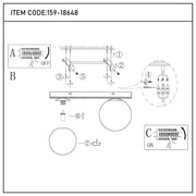 Lámpara de techo moderna con globo de vidrio ámbar, G9