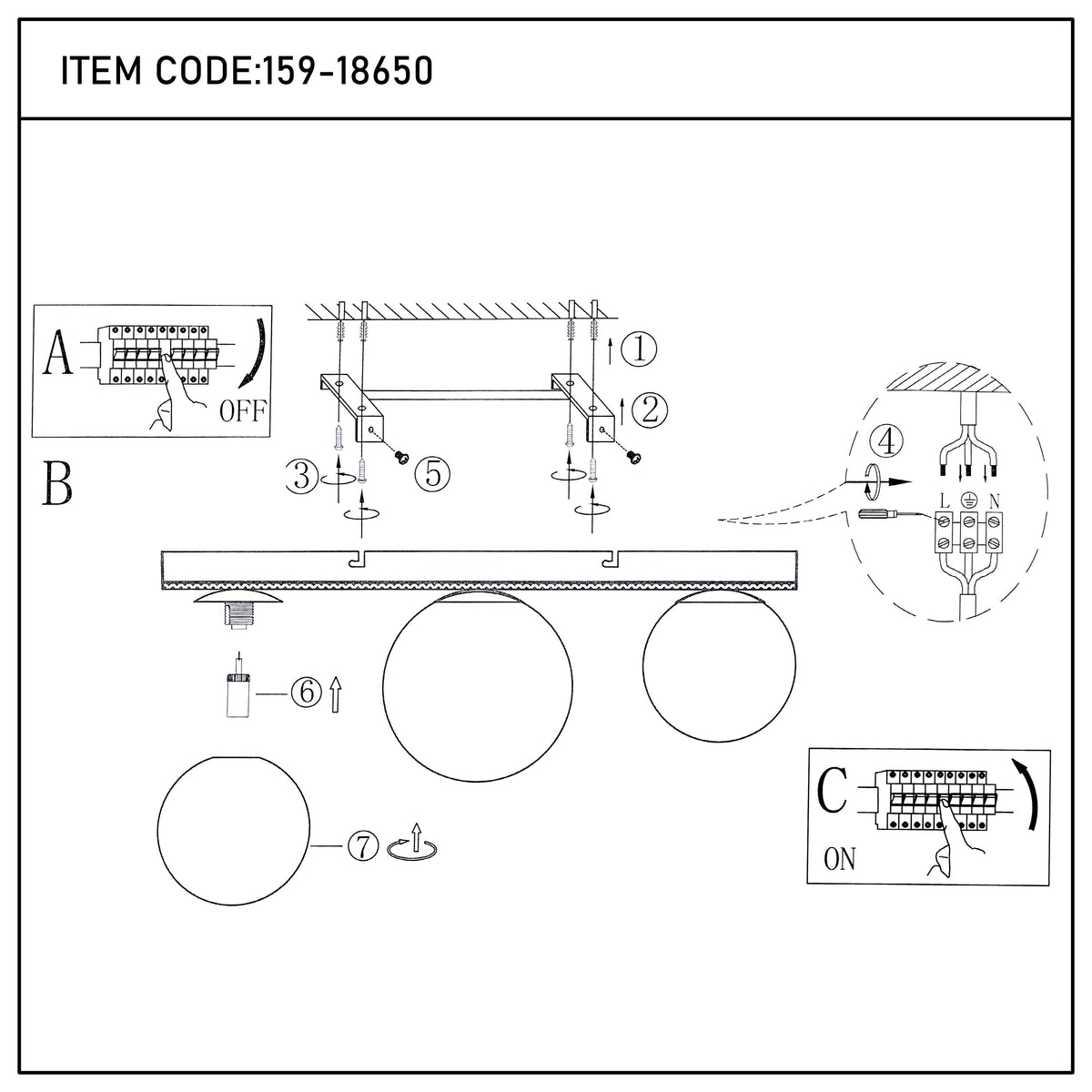 Lámpara de techo moderna con globo de vidrio ámbar, G9