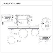 Lámpara de techo moderna con globo de vidrio ámbar, G9