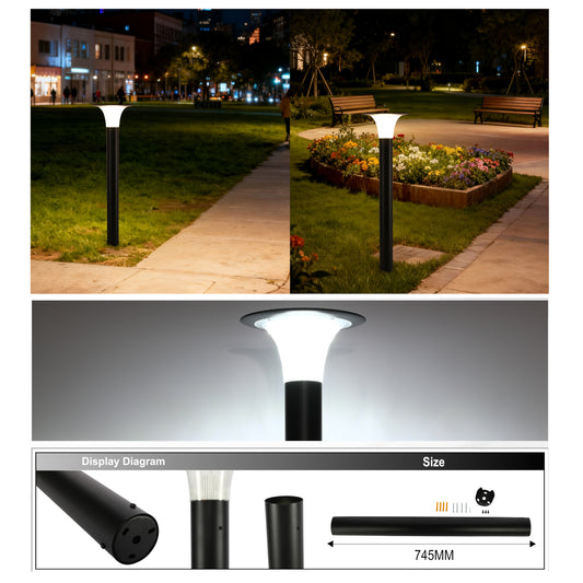 Bolardo, serie solar DIAMOND, Color Negro, 80cm de alto, Marca(TEKLED)
