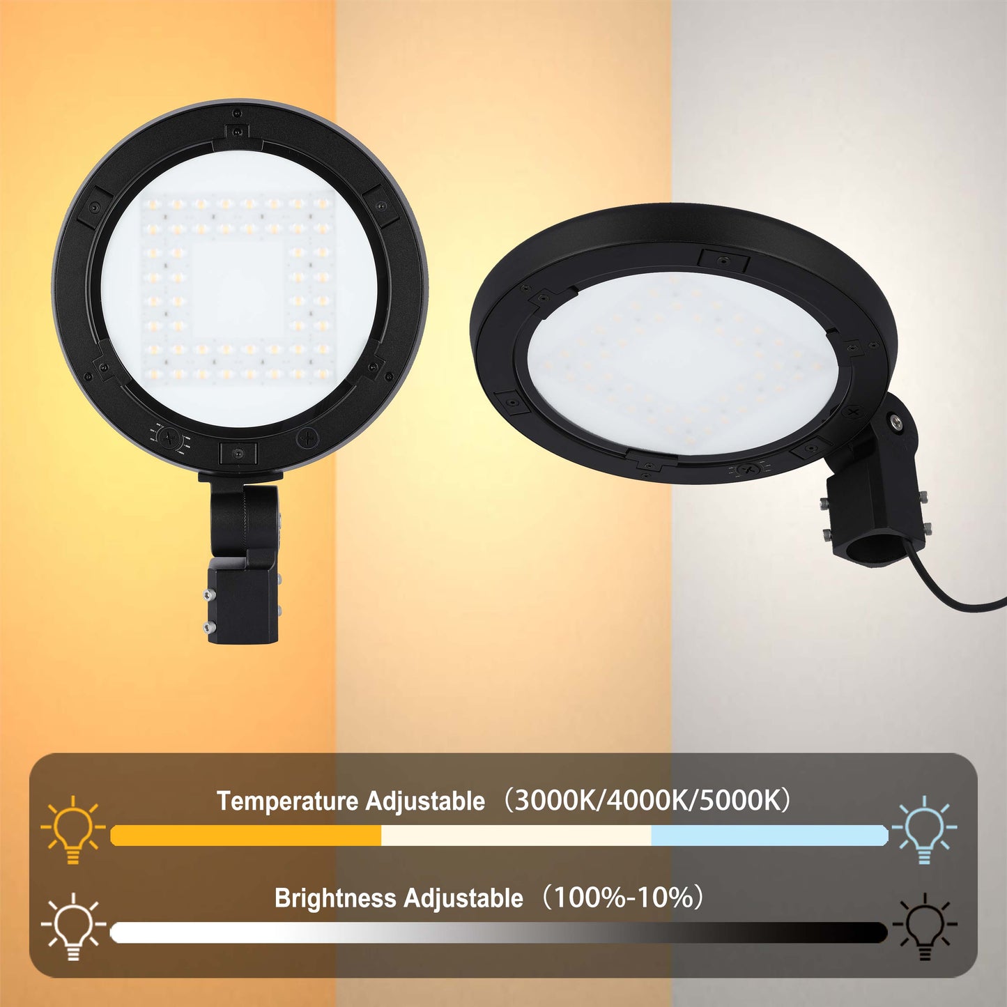 Aplique LED para poste y pared de exteriores, seleccionable entre 60W, 80W y 100W, con 3 temperaturas de color.