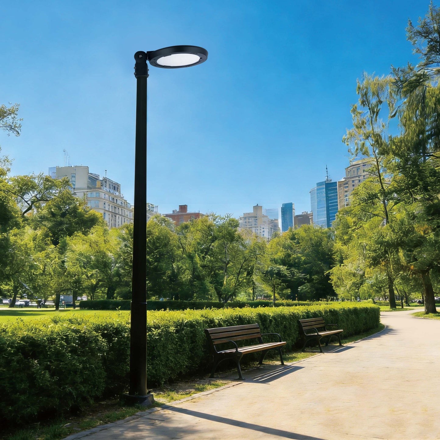 Aplique LED para poste y pared de exteriores, seleccionable entre 60W, 80W y 100W, con 3 temperaturas de color.
