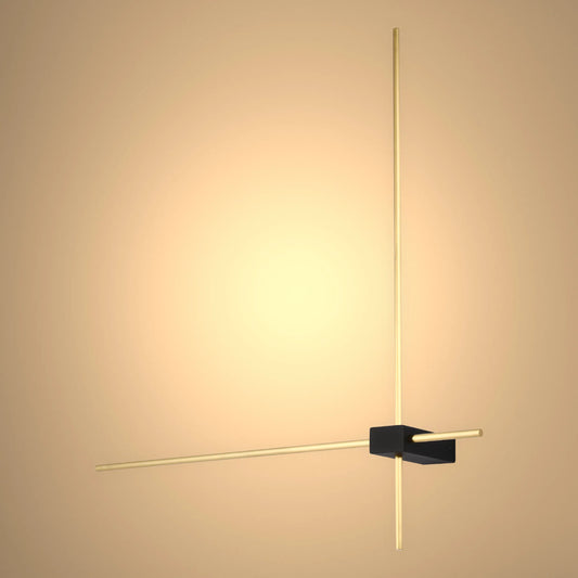 Aplique de Pared Moderno de 2 Brazos en Dorado y Negro