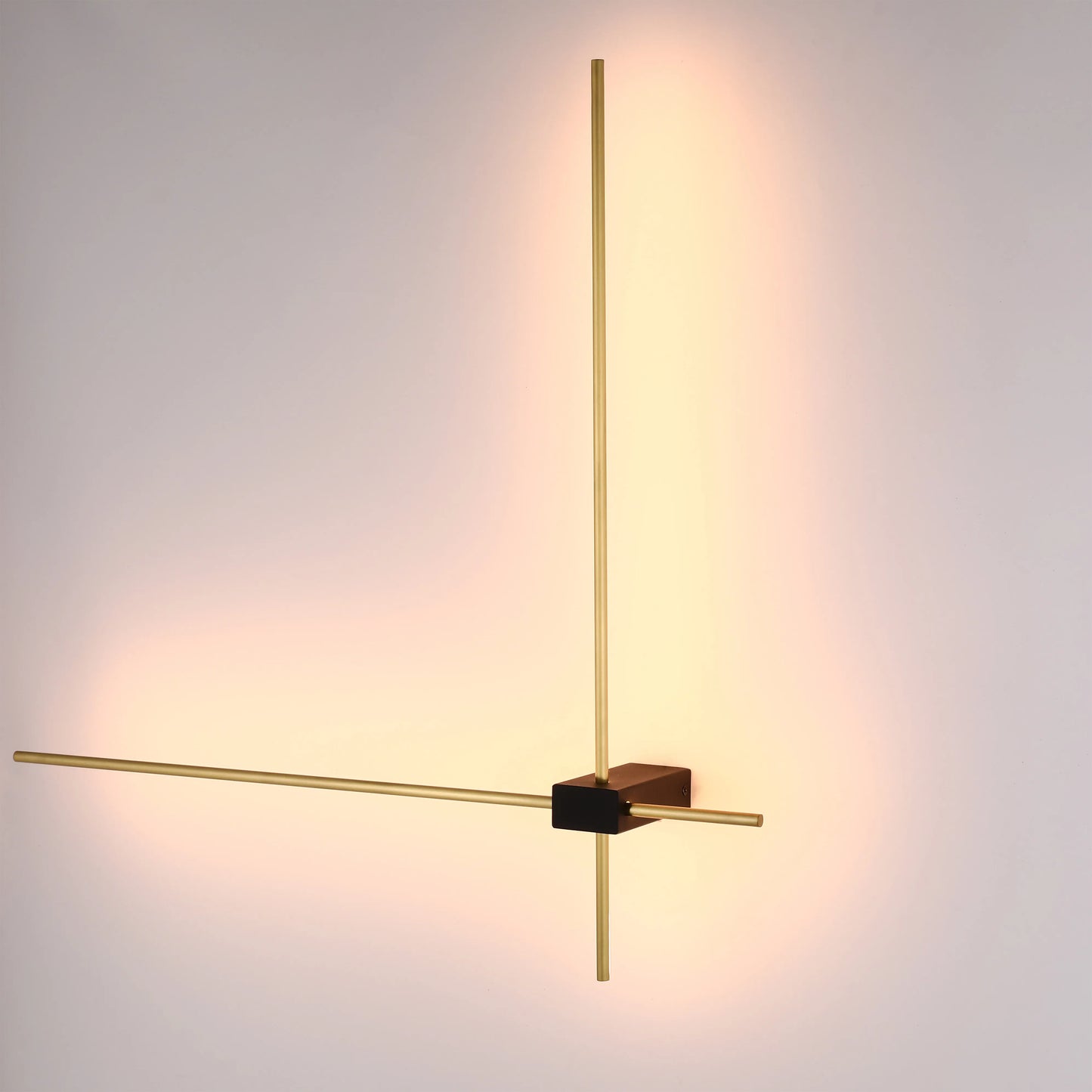 Aplique de Pared Moderno de 2 Brazos en Dorado y Negro