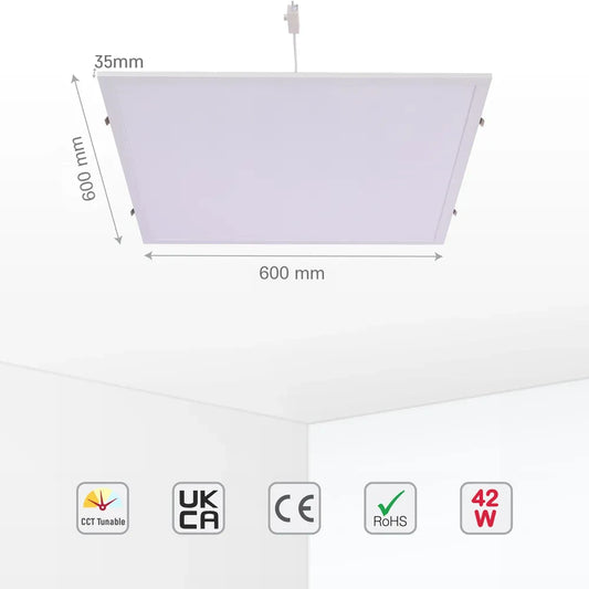 Panel LED tipo BACKLIT 3CCT 2x2 de 42 Watts (TEKLED)