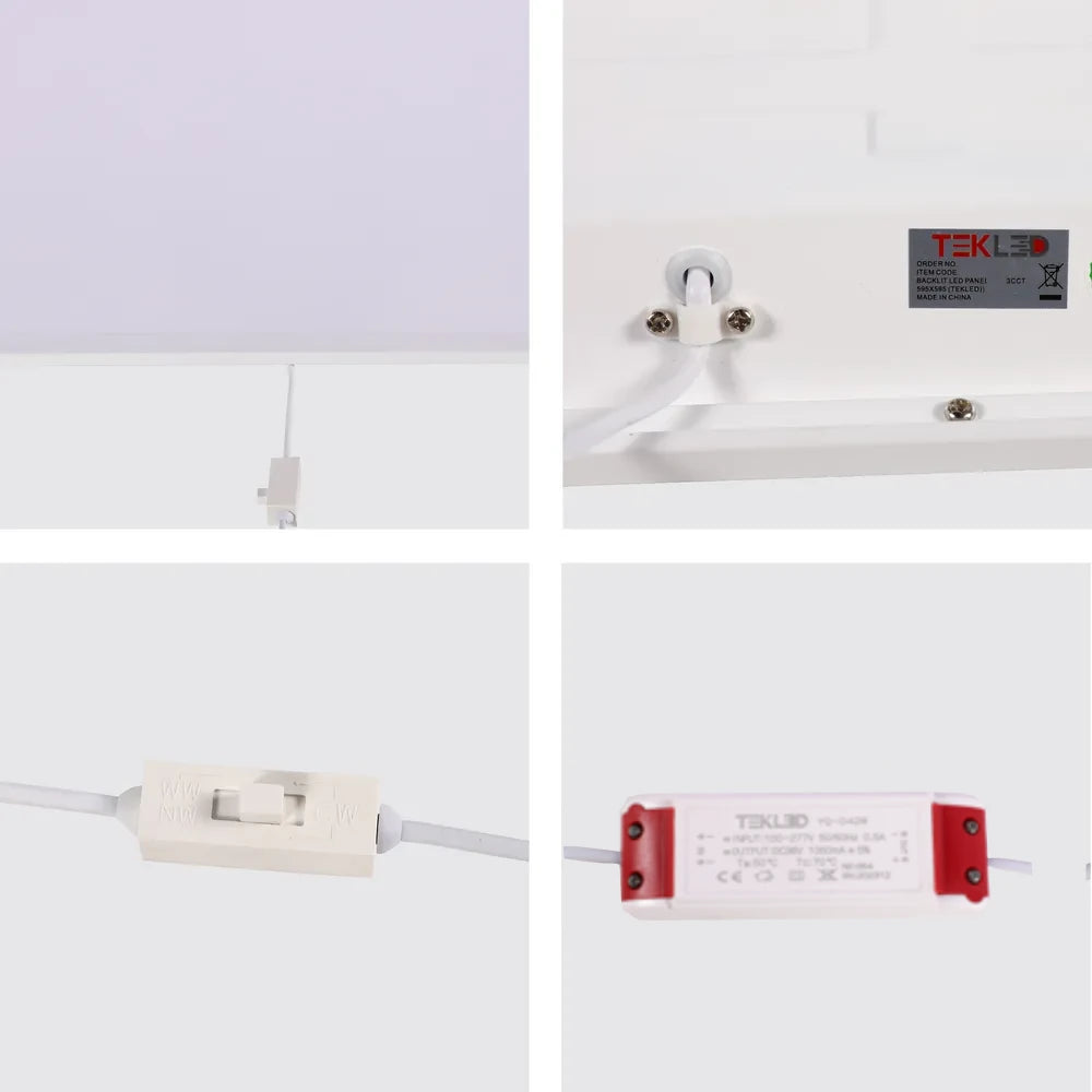 Panel LED tipo BACKLIT 3CCT 2x2 de 42 Watts (TEKLED)