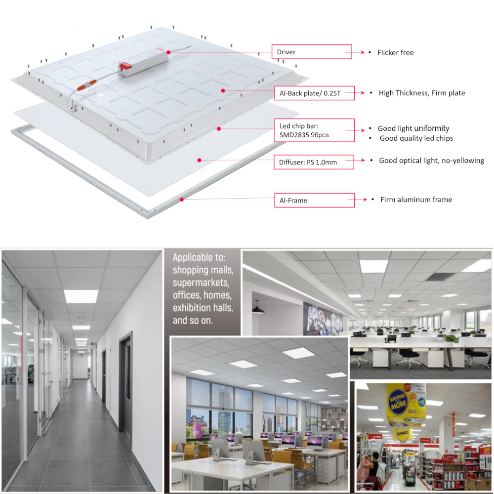 Panel LED tipo BACKLIT 3CCT 2x2 de 42 Watts (TEKLED)