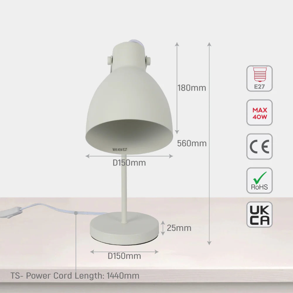 Lámpara de Escritorio con Armadura Ajustable 9