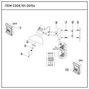 Lámpara de pared negra ajustable con interruptor en línea