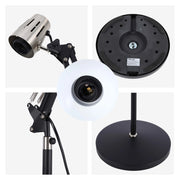 Lámpara de pie ajustable con brazo extensible y pantalla de acero - Portalámparas E27, regulable