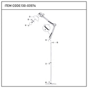 Lámpara de pie ajustable con brazo extensible y pantalla de acero - Portalámparas E27, regulable