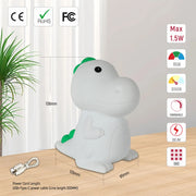 Tamaño y especificaciones técnicas de la Adorable Lámpara Nocturna LED Recargable con Temporizador y Opciones de Cambio de Color-130-03776