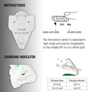 Toma cercana de la adorable luz nocturna LED recargable con temporizador y opciones de cambio de color-130-03776