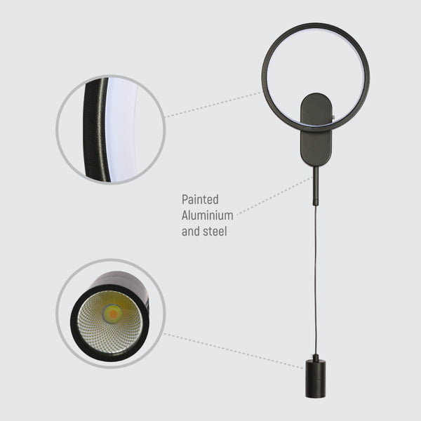 Aplique de pared de luz dual, ideal para espacios modernos, proporcionando iluminación elegante en salones o entradas.