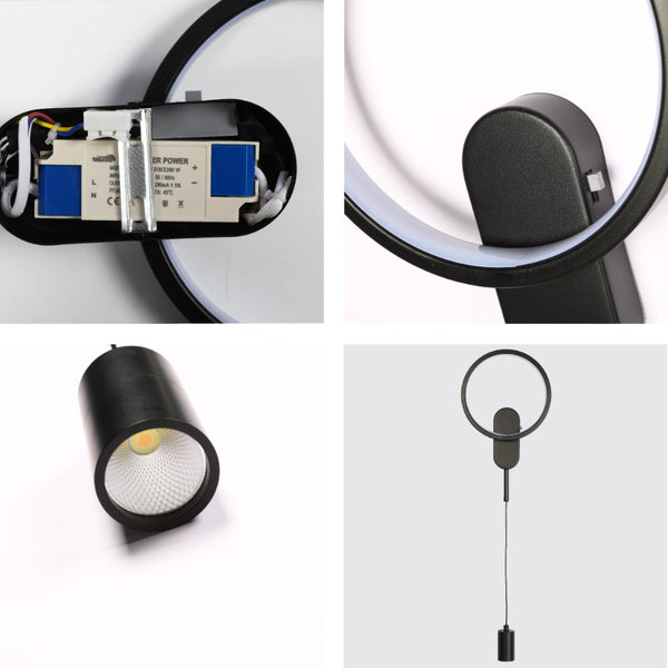 Aplique de pared Cosmoring con luz dual, perfecto para ambientes modernos como salas de estar o pasillos.