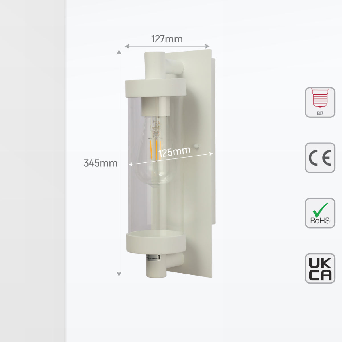 Aplique de pared de vidrio duradero y aluminio, adecuado para interiores y exteriores, estilo elegante y atemporal.