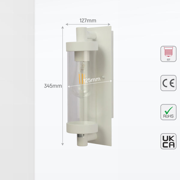 Aplique de pared de vidrio duradero y aluminio, adecuado para interiores y exteriores, estilo elegante y atemporal.