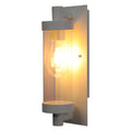 Aplique de pared de vidrio duradero y aluminio, ideal para decoraciones modernas en espacios interiores y exteriores.