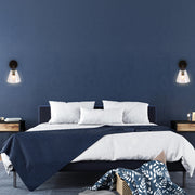 Black finish Simple Elegance Sconce Clear Glass Funnel Globe Wall Light in bedroom as bedside lamps at both sides