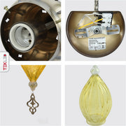 Detailed shots of Yellow Glass Antique Bronze Metal Body Moroccan Style Wall Light with E27 Fitting | TEKLED 151-194582
