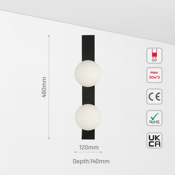Aplique de pared ajustable de estilo contemporáneo, perfecto para salones modernos y minimalistas, con diseño esférico elegante.