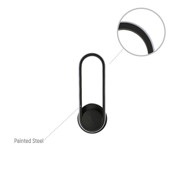 Lámpara de pared LED en tono blanco frío, ideal para salones modernos con decoración minimalista.