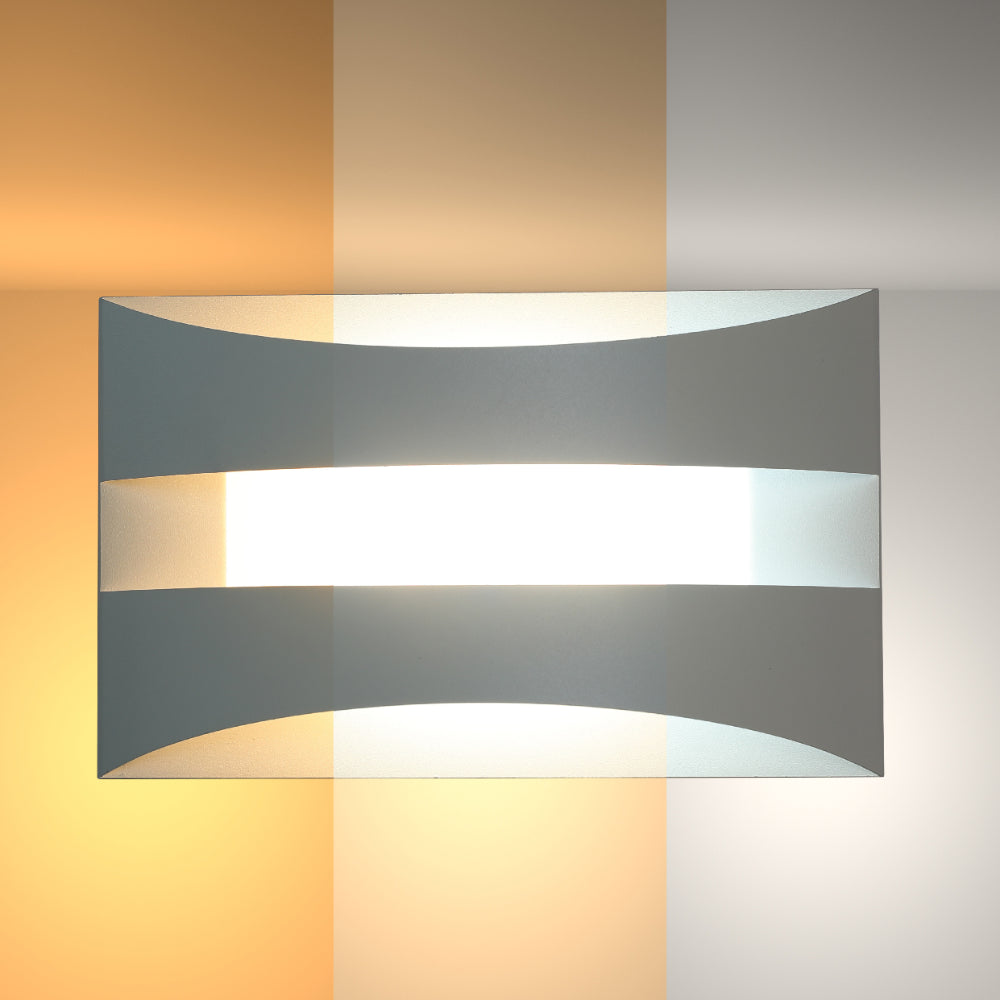 Lámpara de pared LED de doble arco, ideal para sala de estar moderna con decoración contemporánea y toques minimalistas.
