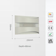 Aplique de pared LED de doble arco, ideal para salones modernos con estilo contemporáneo, brindando iluminación funcional y elegante.