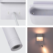 Aplique de pared LED dual con lámpara de lectura flexible, ideal para dormitorios contemporáneos y decoraciones modernas.