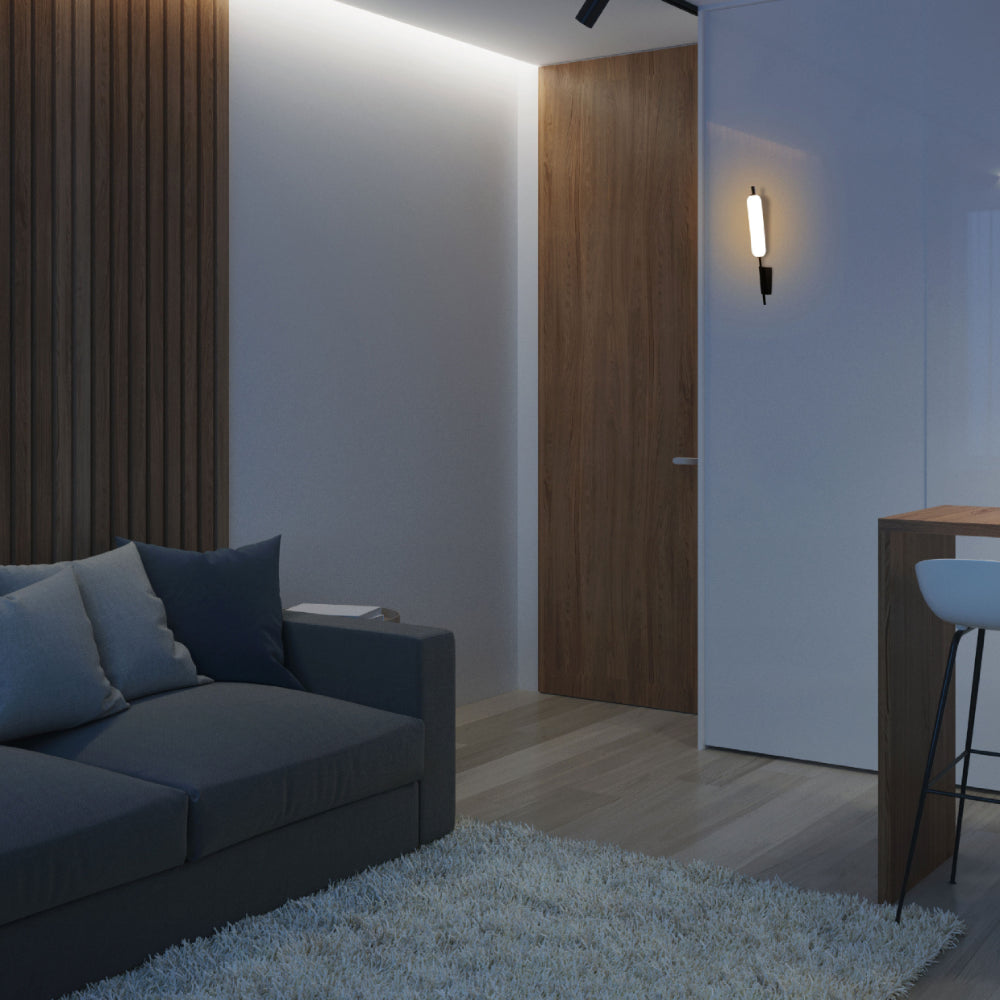 Aplique de pared LED moderno con diseño de juncos, ideal para dar un toque natural a espacios contemporáneos.