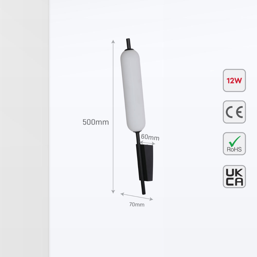 Aplique de pared moderno LED Typha con diseño de juncos, ideal para salones y decoraciones contemporáneas.