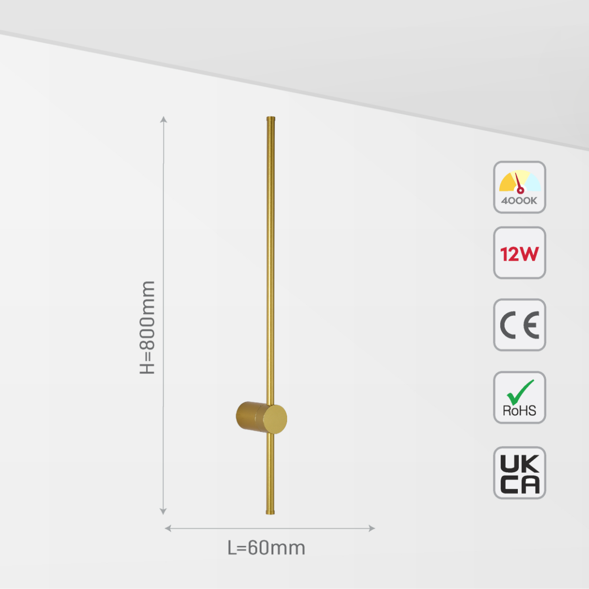 Aplique de pared lineal minimalista, ideal para entrar en un salón moderno o pasillo elegante. Perfecto para iluminar con estilo.