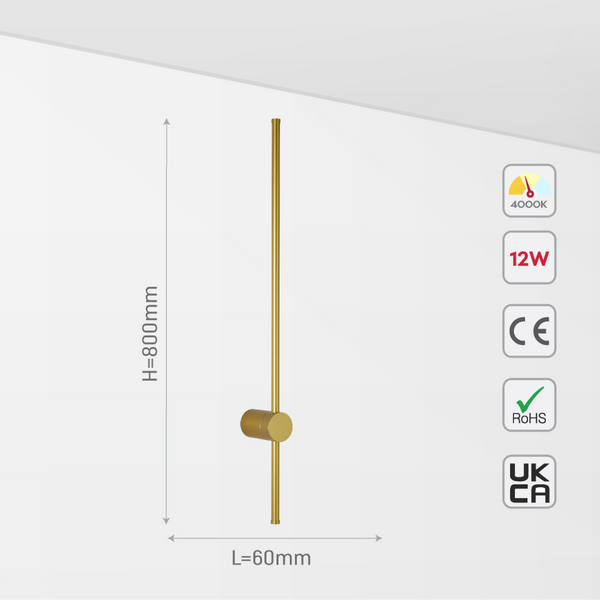 Aplique de pared lineal minimalista, ideal para entrar en un salón moderno o pasillo elegante. Perfecto para iluminar con estilo.