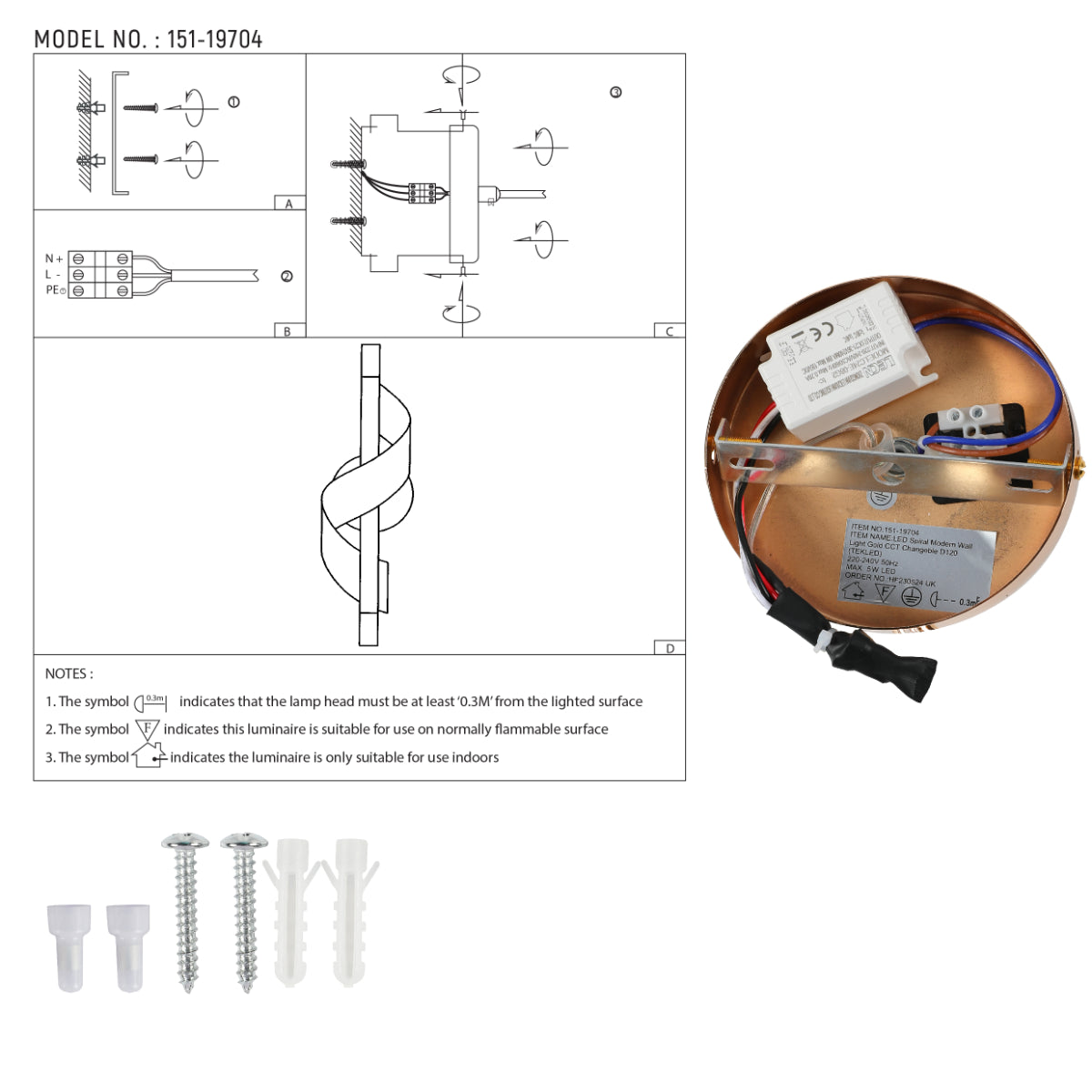 Aplique de pared moderno con diseño en espiral, ideal para oficinas con decoración contemporánea y tecnología LED ajustable.