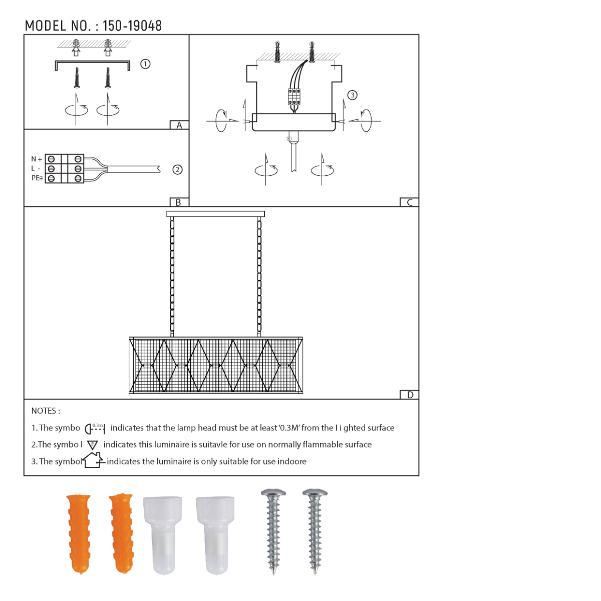 Imagen técnica de una lámpara de araña de metal en estilo industrial, ideal para comedores y decoraciones rústicas.