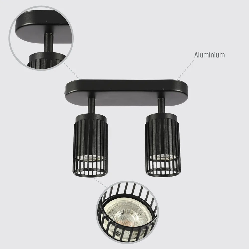 Detalles del Foco Ajustable GU10 Aria Cage-Bar-172-03155