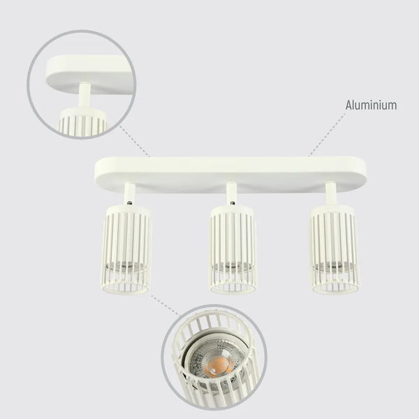 Detalles del Proyector Ajustable GU10 Aria Cage-Bar-172-03156