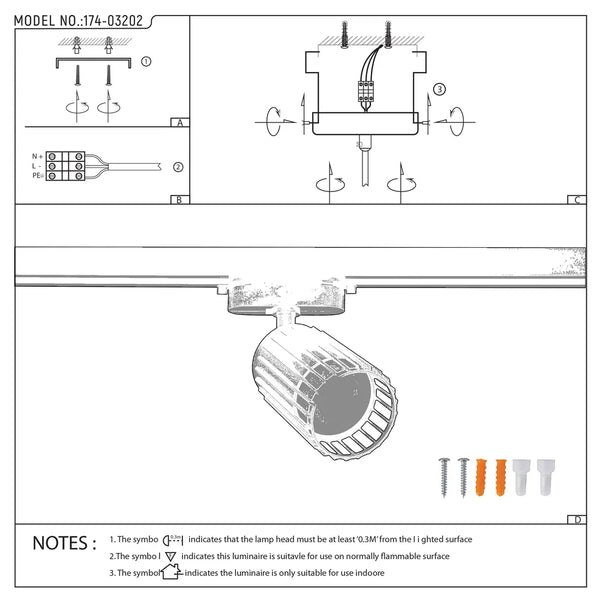Manual de usuario para Aria Cage-Bar GU10 Tracklight-174-03202