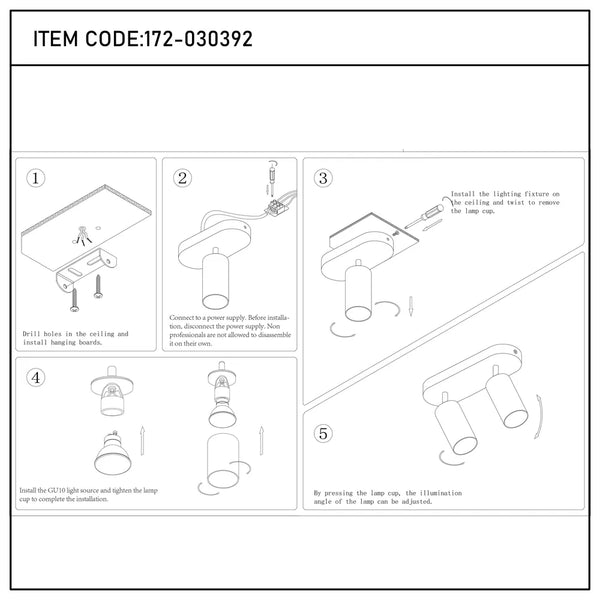Manual de usuario para el Foco Cilíndrico GU10 Astra Gris Perla-172-030392