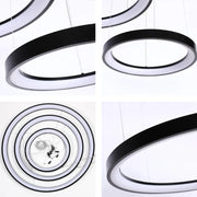 Plano cerrado de la Lámpara de Techo Moderno LED Dinámico Aurora Flow (3 Anillos Personalizables, CCT Ajustable)-159-18169