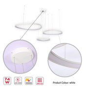 Detalles del Lámpara de Techo Colgante Moderna LED Dinámica Aurora Flow (3 Aros Personalizables, CCT Ajustable)-159-18170